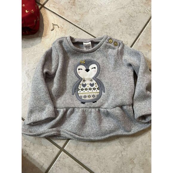 Lot of 3 Girls 12 Month Christmas Holidays Winter Red Sweater, Vest - Picture 2 of 7